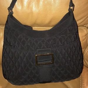 Vera Bradley microfiber black quilted handbag